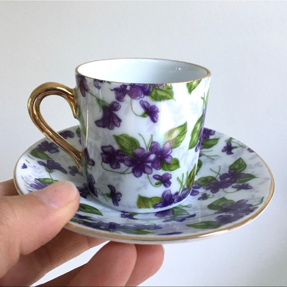Vintage Inarco Japanese Demitasse Violet Set